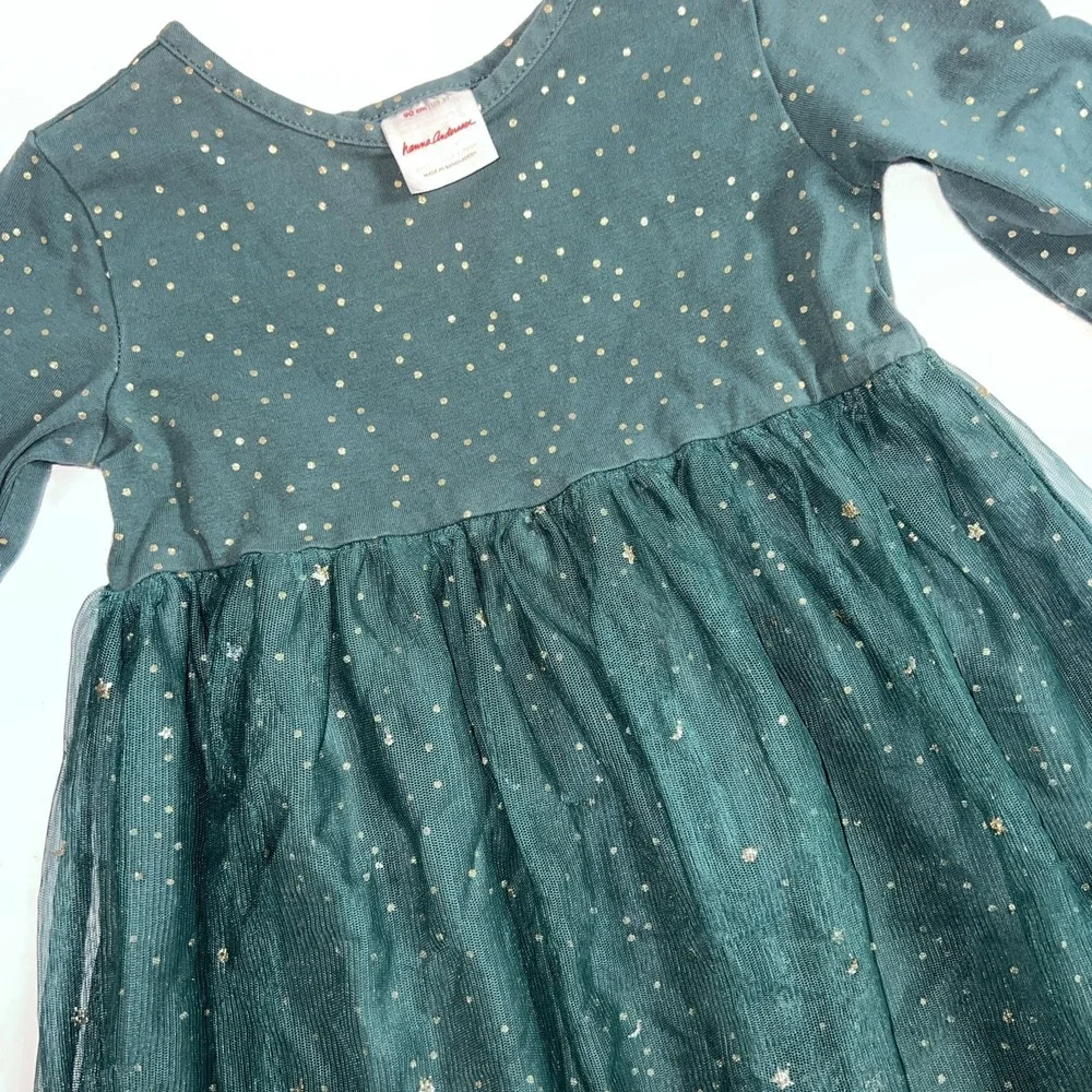 Hanna Andersson girl's Tulle Dress Green‎ Holiday Size 3T